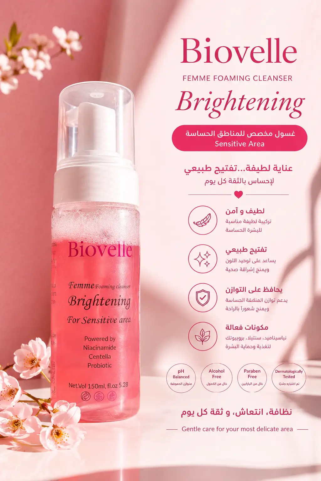Femme Foaming Brightening cleanser for sensitive area