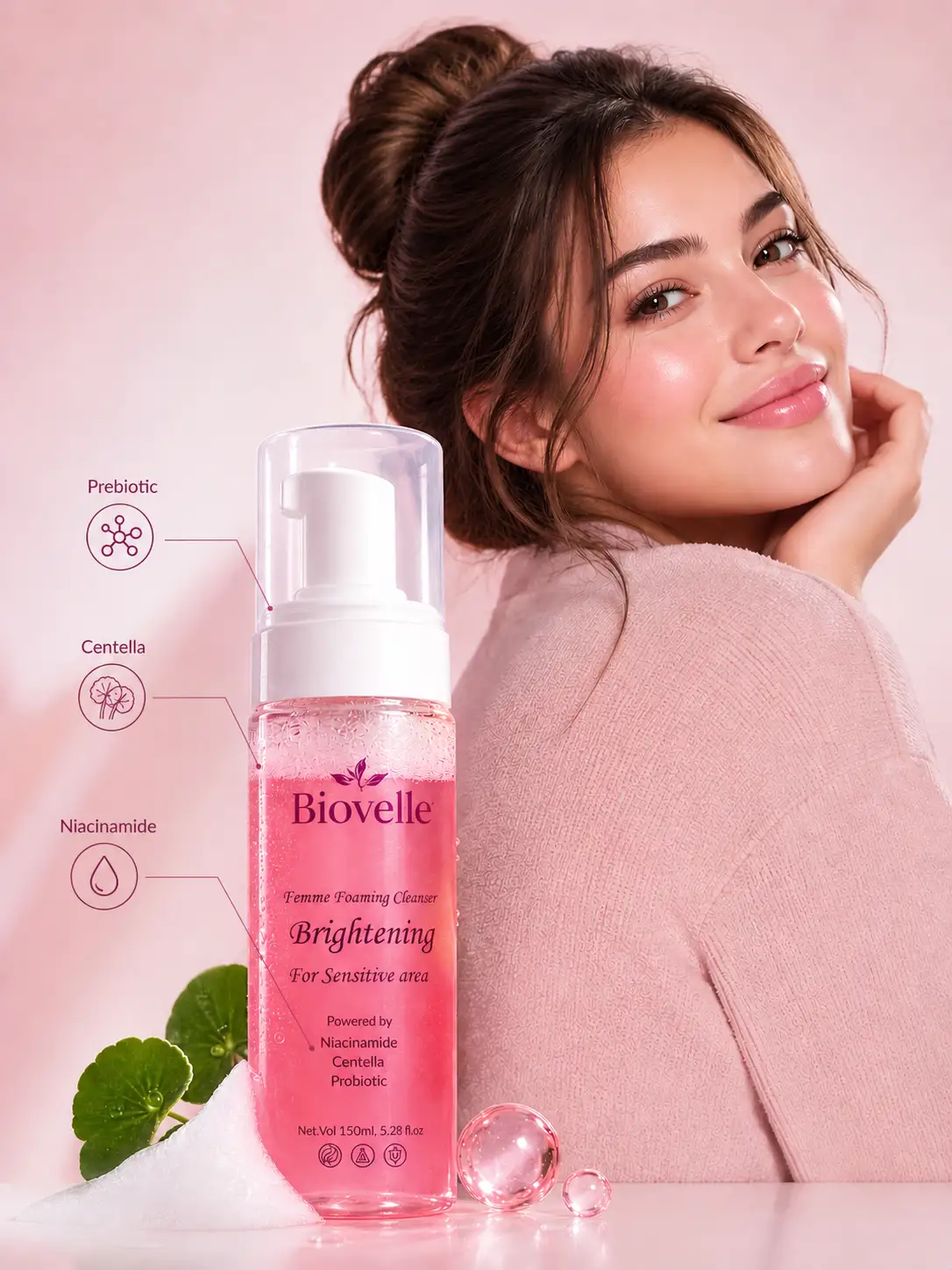 Femme Foaming Brightening cleanser for sensitive area